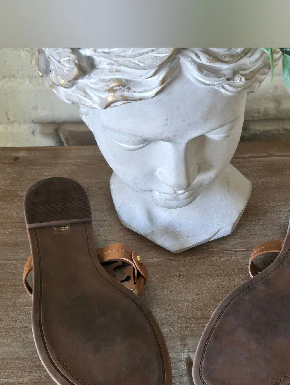 SOLDTory Burch Miller Flat Sandals In Vachetta Brown, Brazil, Vacation, Everyday